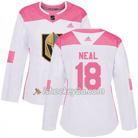 Dame NHL Vegas Golden Knights Trøje James Neal 18 Adidas 2017-2018 Hvid Lyserød Fashion Authentic